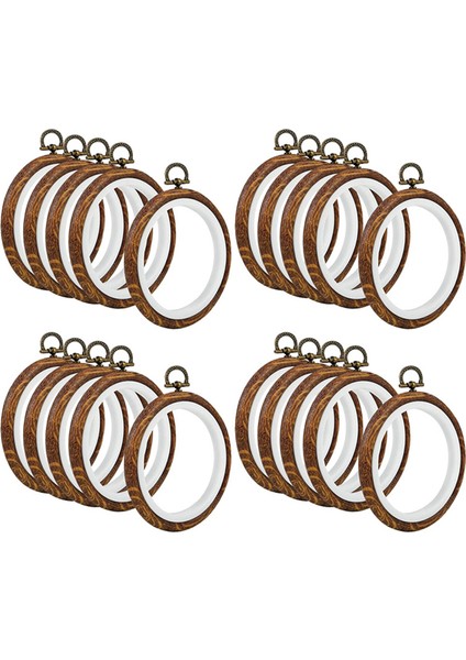 20 Adet Nakış Çemberleri Taklit Edilen Ahşap Nakış Dairesi Yuvarlak Ekran Çerçeve Çemberi Sanat Zanaat Dikiş ve Asılı (Yurt Dışından)