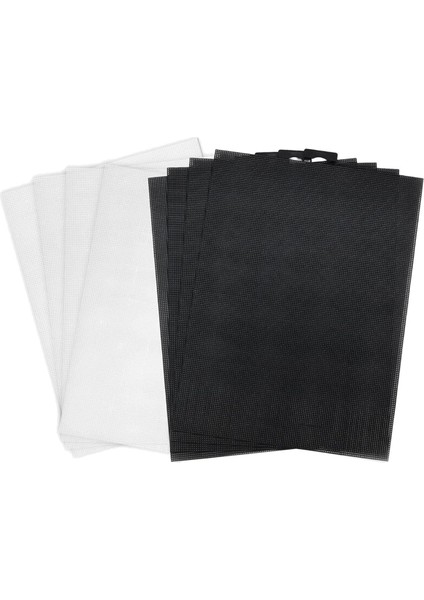 8 Pcs 14 Ct Plastik Örgü Tuval Sayfaları Plastik Örgü Nakış Üretimi Için Plastik Örgü Tabakalar (28CMX21CM Siyah Beyaz) (Yurt Dışından)