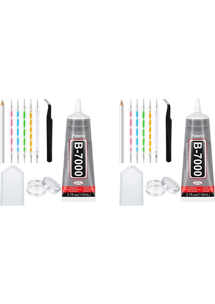 2x B-7000 Kristal Rhinestone Takı Yapıştırıcı Açık 110ML Zanaat Yapışkan Zanaat Bağı Kumaş Süper Onarım Yapıştırıcısı (Yurt Dışından)