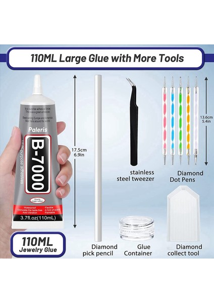 2x B-7000 Kristal Rhinestone Takı Yapıştırıcı Açık 110ML Zanaat Yapışkan Zanaat Bağı Kumaş Süper Onarım Yapıştırıcısı (Yurt Dışından) fırsatları