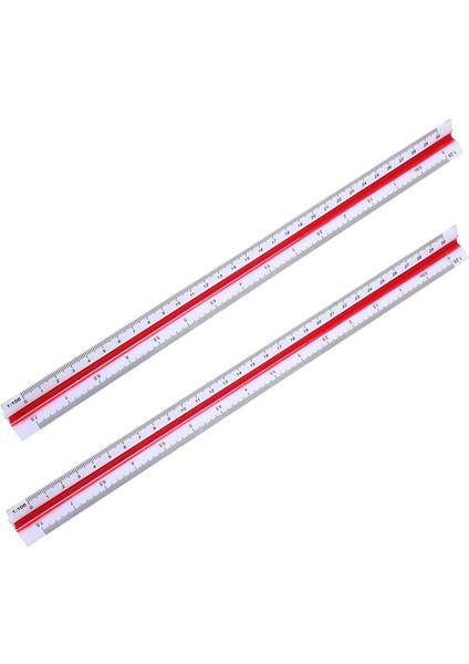 2x 1 20 1 25 1 50 1 75 1 100 1 125 Plastik Üçgen Ölçekli Cetvel (Yurt Dışından)