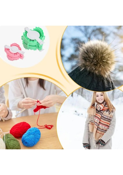 Pom Pom Maker Fluffs Ball Dokma Aracı Kalp Şekli Tığ Ipi Pom Pom Maker 2pcs Taşınabilir El Yapımı Top Dokma Aracı (Yurt Dışından) fiyatları