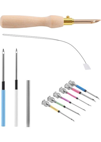 11 Adet Yumruk Iğne Alet Kiti Nakış Dikiş Yumruk Iğne ve Iğne Işçisi Nakış Paking Çapraz Dikiş Aletleri (Yurt Dışından)