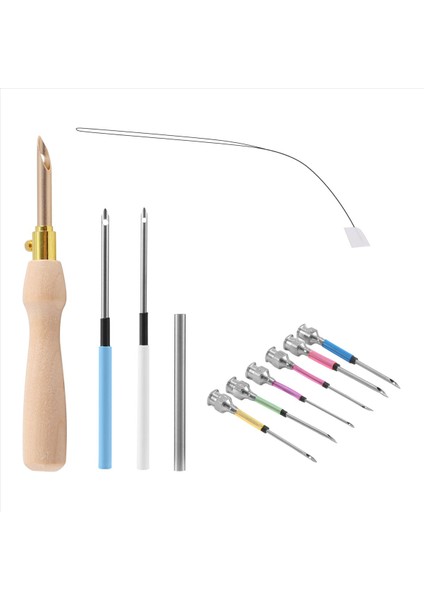 11 Adet Yumruk Iğne Alet Kiti Nakış Dikiş Yumruk Iğne ve Iğne Işçisi Nakış Paking Çapraz Dikiş Aletleri (Yurt Dışından) fiyatları