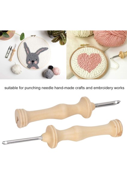 Nakış Yumruk Kalemleri Seti Ahşap Saplı Nakış Iğnelerini Dikmek Çeşitli Kumaşlar Için Yeni Başlayanlar Için (Yurt Dışından) modelleri