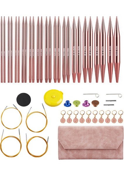 Alüminyum Değiştirilebilir Dikiş Tığ Işi Iğneler Dairesel Örgü Iğneleri Set Dokuma Iplik Örgü Aletleri Örgü Kiti C (Yurt Dışından)