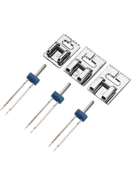 3 Adet Çift Ikiz Iğneler Pimleri (3 Beden Karışık 2 0/90 3 0/90 4 0/90) 3pcs Groove Pintuck Baskısı Basınç Dikiş Makinesi Aksesuarları (Yurt Dışından)