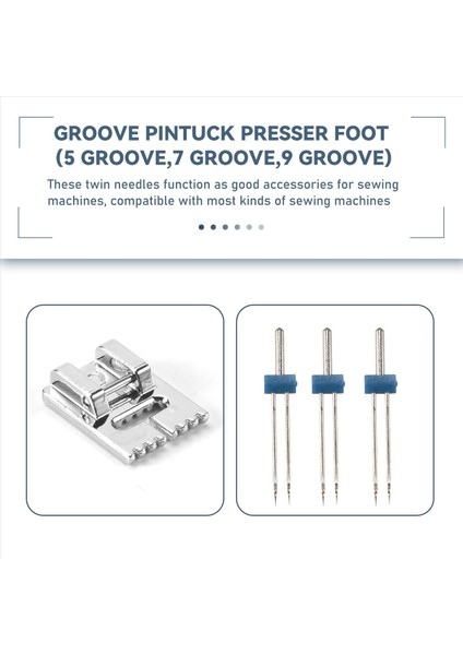 3 Adet Çift Ikiz Iğneler Pimleri (3 Beden Karışık 2 0/90 3 0/90 4 0/90) 3pcs Groove Pintuck Baskısı Basınç Dikiş Makinesi Aksesuarları (Yurt Dışından) indirimleri