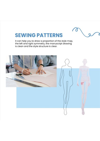 Moda Illüstrasyon Yöneticileri Çizim Şablonları Cetvel Dikiş Insansı Desenler Tasarım Giyim Ölçüm Tip A Tip (Yurt Dışından) indirimleri