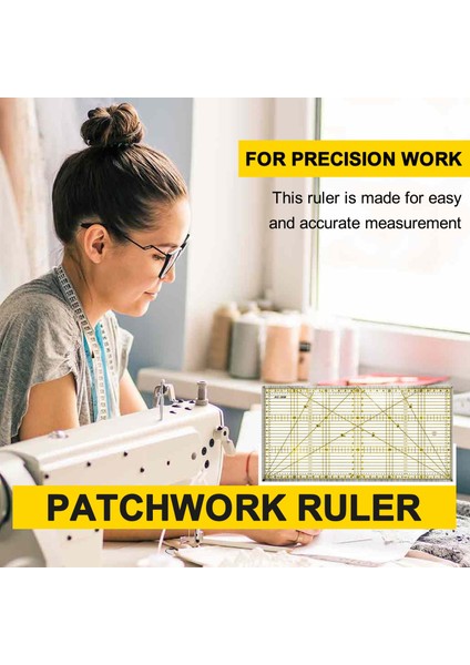 Kesme Cetveli Çok Amaçlı Patchwork Kumaş Yorgan Hükümdarı Dıy Giysi Tasarımı Çizim Kesme Araç Cetveli Dikiş Mat Kitleri 30 x 15CM (Yurt Dışından) indirimleri