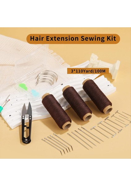 3rolls Dikiş Iplikleri Saç Uzatma Ipliği 110 Yarda Iğne ve Iplik Saç Için Dikiş Saç Peruk Yapımı Dikmek Için Iplik (Yurt Dışından) fiyatları