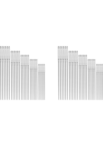 60PCS Büyük Göz Dikiş Keskin Kalın Iğneler 5 Boyutta Paslanmaz Çelik Dikiş Iğneleri Nakış ve El Dikişi Için (Yurt Dışından)