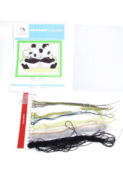 Yeni Sürümler Çapraz Dikiş Kitleri Desenler Nakış Kiti - Panda Twins 14CT 30*27CM (Yurt Dışından)