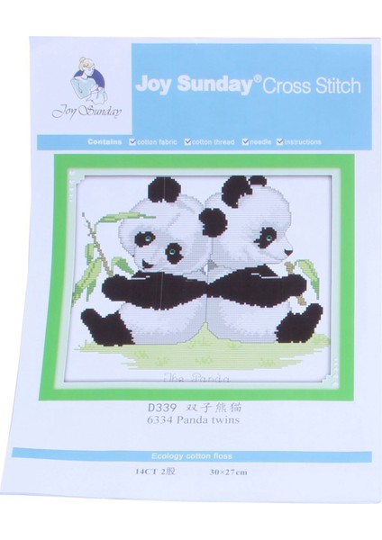 Yeni Sürümler Çapraz Dikiş Kitleri Desenler Nakış Kiti - Panda Twins 14CT 30*27CM (Yurt Dışından) fiyatları