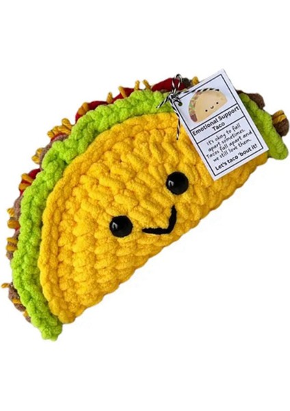 Tığ Işi Bebek Küçük Duygusal Destek Tığ Işi Mini Taco Karikatür Sevimli Tığ Işi Bebek Taco Peluş Tezahürat Oyuncak Örme Bebek (Yurt Dışından)