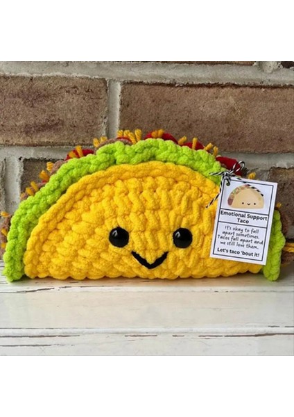 Tığ Işi Bebek Küçük Duygusal Destek Tığ Işi Mini Taco Karikatür Sevimli Tığ Işi Bebek Taco Peluş Tezahürat Oyuncak Örme Bebek (Yurt Dışından) fırsatları