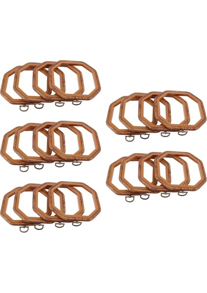 20PCS Sekizgen Nakış Çemberleri Taklit Edilmiş Ahşap Çapraz Dikiş Hoop Set Ekran Çerçevesi Sanat El Sanatları Handy Dikiş ve Asma (Yurt Dışından)