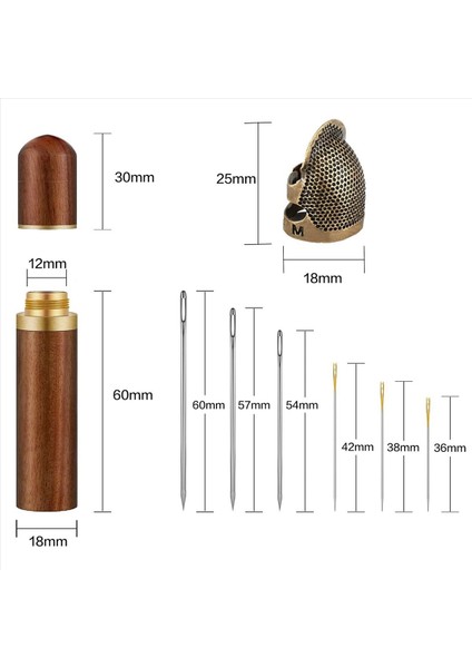Dikiş Iğneleri ve Nakış Iğneleri Depolamak Için 2x Ahşap Iğneler Dikişli Parmak Koruyucusu ile Iğne Kiti (Yurt Dışından) fırsatları