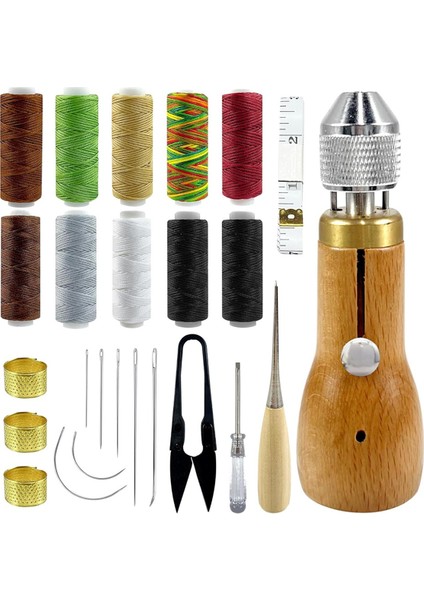 27PCS Dikiş Koni Seti Deri Dikiş Konisi Seti El Dikiş Aletleri Tuval Onarım Seti Kumaş Dıy Craft (Yurt Dışından)