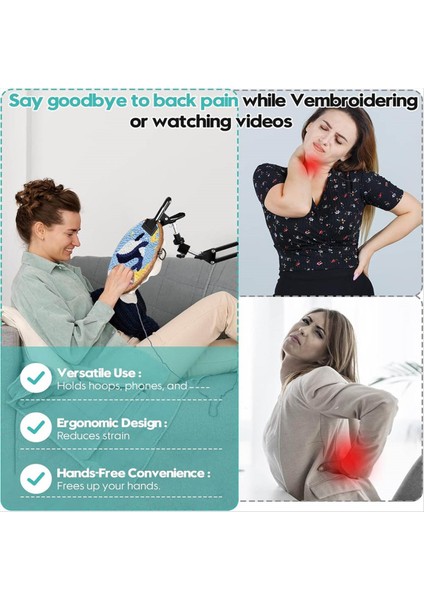 Nakış Kaydırma Çerçevesi Standı Ayarlanabilir Döndürülmüş Çember Tutucu Katlanır Metal El Işi Iğne Işi Çerçevesi ve Telefon Tutucusu Için (Yurt Dışından) fiyatları