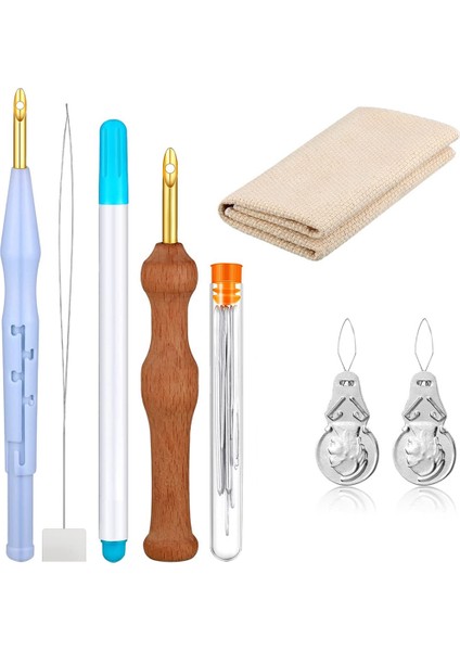 Yumruk Iğne Nakış Seti Ayarlanabilir Halı Ipliği Yumruk Punch Iğne Nakış Ipi Çapraz Dikiş Yeni Başlayanlar (Yurt Dışından)