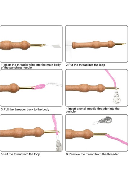 Yumruk Iğne Nakış Seti Ayarlanabilir Halı Ipliği Yumruk Punch Iğne Nakış Ipi Çapraz Dikiş Yeni Başlayanlar (Yurt Dışından) indirimleri