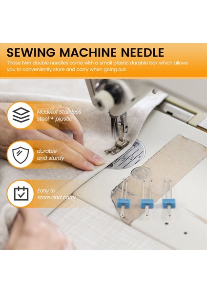 12 Adet Ikiz Iğneler Ev Dikiş Makinesi Için Plastik Kutu ile Çift Ikiz Iğneler 3 Boyut Karışık 2 0/ 90 3 0/ 90 4 0/ 90 (Yurt Dışından) fırsatları