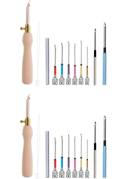 22PCS Punch Iğne Alet Kiti Nakış Dikiş Yumruk Iğne ve Iğne Işçisi Nakış Paking Çapraz Dikiş Aletleri (Yurt Dışından)