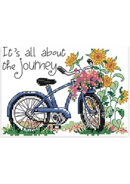 Nakış Seti 11CT Küçük Şeref Bisiklet Ayçiçeği Deseni Çapraz Dikiş 26X21CM &amp Mutfak Serbest Batı 29 x 48CM (Yurt Dışından) modelleri