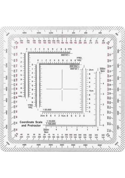 Kara Askeri Koordinat Ölçeği Arazi Navigasyonu Askeri Tarzı Utm/mgrs Koordinat Ölçeği Için (Yurt Dışından)