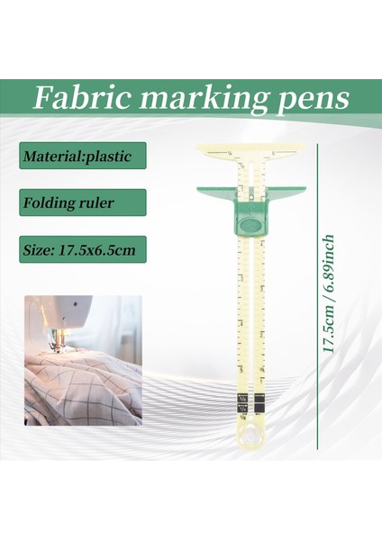 4 Renk Kumaş Termal Silme Kalemini Kullanarak T Şeklinde Sürgülü Gösterge Dikiş Ölçümü 1 Dikiş Cetveli Aletinde 5 (Yurt Dışından) indirimleri