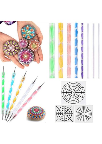 160 Pcs Mandala Kaynaklar Için Dotting Araçları Mandala Şablonları Kit Ball Stylus Kil Heykel Oyma Araçları (Yurt Dışından) fiyatları