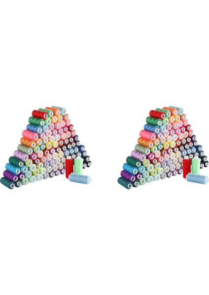 200X Dikiş Iplik Seti 100 Renk 250 Yaşında Her Makara Polyester Iplik Kiti El Veya Makine Dikiş (Yurt Dışından)