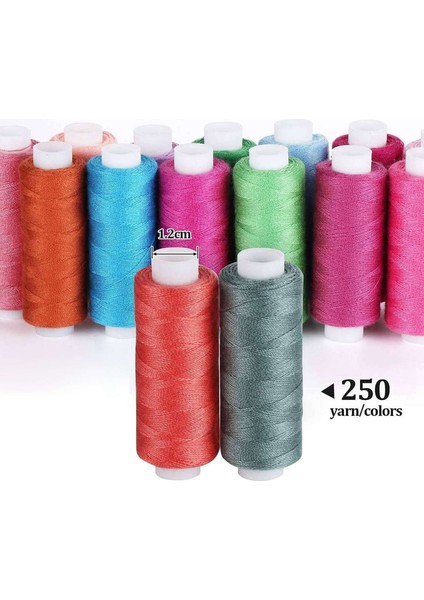 200X Dikiş Iplik Seti 100 Renk 250 Yaşında Her Makara Polyester Iplik Kiti El Veya Makine Dikiş (Yurt Dışından) fiyatları