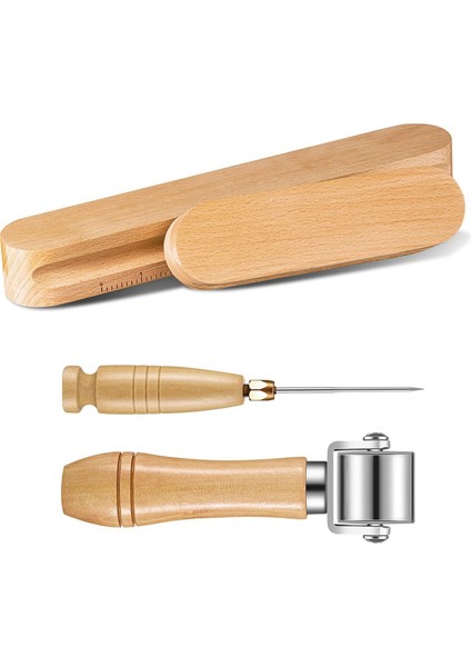4 Adet Terziler Clapper Dikiş Rulosu ve Presleme Aracı Dikişli Kapit Yoksusu Kayın Ahşap Dikiş Kapitone Aracı Seti (Yurt Dışından)