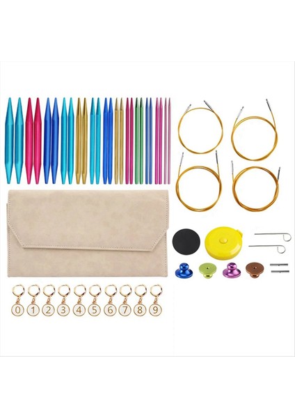 Alüminyum Değiştirilebilir Dikiş Tığ Işi Iğneler Dairesel Örgü Iğneleri Set Dokuma Iplik Örgü Aletleri Örgü Kiti B (Yurt Dışından) modelleri