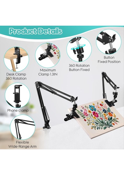 2pc Ayarlanabilir Nakış Çember Standı El Nakış Çember Standı Metal Nakış Turu Standı Katlanır El Nakış Standı (Yurt Dışından) indirimleri