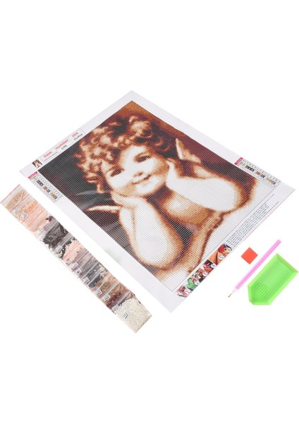 Yuvarlak Tam Elmas Melek Kız Elmas Boyama Duvar Dekorasyonu (Yurt Dışından) modelleri