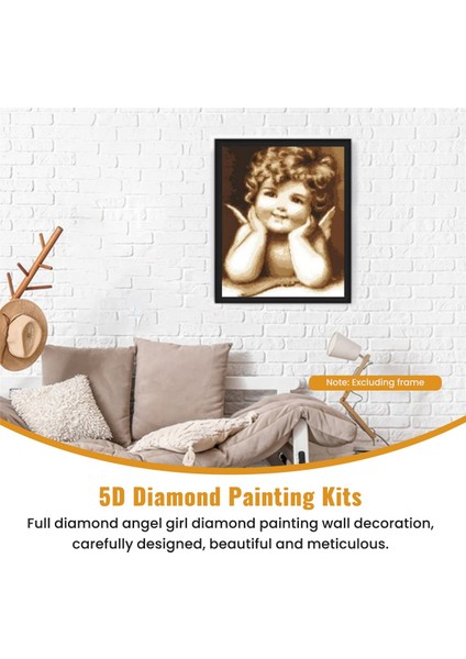 Yuvarlak Tam Elmas Melek Kız Elmas Boyama Duvar Dekorasyonu (Yurt Dışından) fırsatları