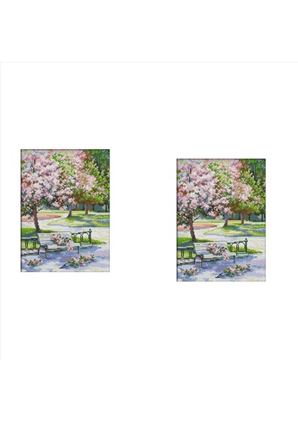 2x Çapraz Dikiş Saplamalı Kitler 14CT Baskılı Nakış Bezi Iğne Noktası Kitleri Yeni Başlayanlar Için Kolay Desenler 10 63X12 99 Inç (Yurt Dışından)