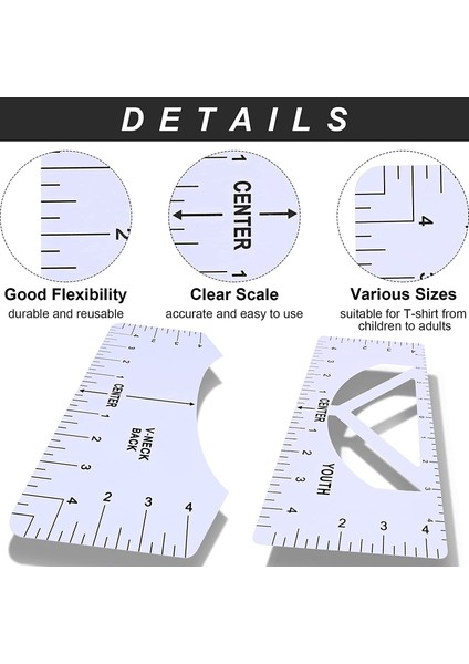 13 Adet T-Shirt Cetvel Kılavuzu Seti T-Shirt Cetvel Aracı Heat Press Tişört Merkezi Tasarımı Için Dıy Baskı Yöneticileri (Yurt Dışından) modelleri