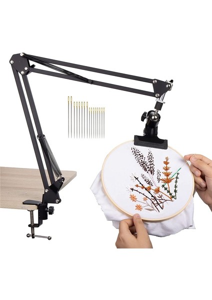 Ayarlanabilir Metal Nakış Çember Standı Katlanır Nakış Çember Tutucu ve 16 Adet Nakış Iğnesi (Yurt Dışından) indirimleri