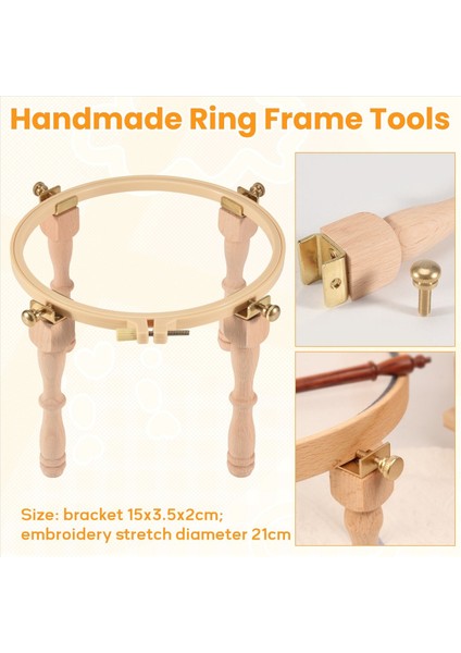 Ayarlanabilir Taşınabilir Ahşap Nakış Çember Stand Stand Stand Iğnesi Çapraz Dikiş Çerçeve Raf Masaüstü Nakış Standı (Yurt Dışından) fırsatları
