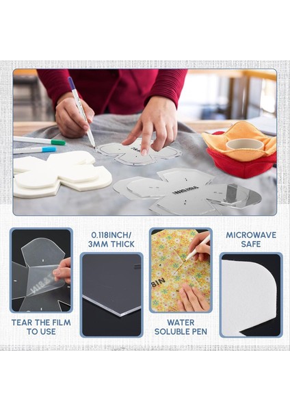 Bowl Rahat Şablon Set Dikiş Desen Şablonları Dikiş Diya Için 4 Suda Çıkar Kalemleri ile (Yurt Dışından) fiyatları