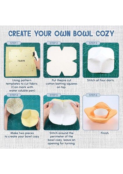 Bowl Rahat Şablon Set Dikiş Desen Şablonları Dikiş Diya Için 4 Suda Çıkar Kalemleri ile (Yurt Dışından) modelleri