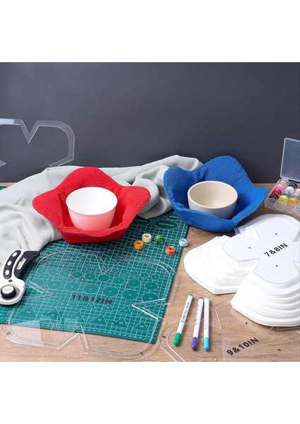 Bowl Rahat Şablon Set Dikiş Desen Şablonları Dikiş Diya Için 4 Suda Çıkar Kalemleri ile (Yurt Dışından) indirimleri