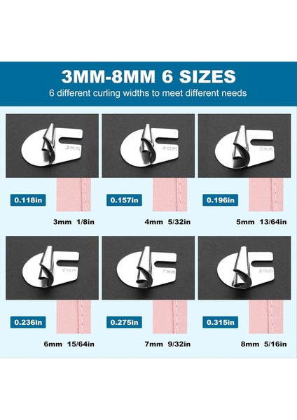 Evrensel Dikiş Havalandırılmış Hemmer Ayağı Havalandırılmış Hem Basınç Ayağı Dikiş Makinesi 4 Pcs (7/8/9/10MM) (Yurt Dışından) modelleri