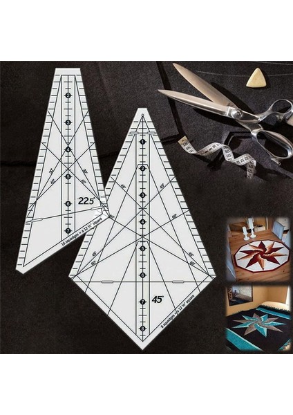 Akrilik Dikiş Patchwork Cetvel Squedge 22 5 °/45 ° Dikiş Şablon Cetveli Patchwork Kapitone Cetvel Dıy Dikiş Şablon Aracı (Yurt Dışından) modelleri