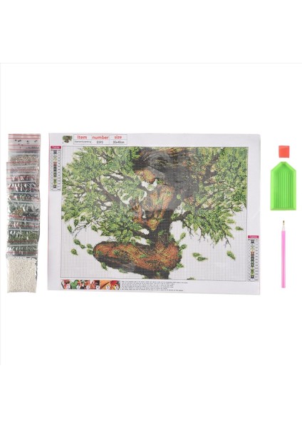 Dıy Boyama Ana Ağaç Pasusu Elmas Nakış Yuvarlak Reçine Elmas Çapraz Dikiş Ev Duvar Dekor 30X40CM (Yurt Dışından) fiyatları