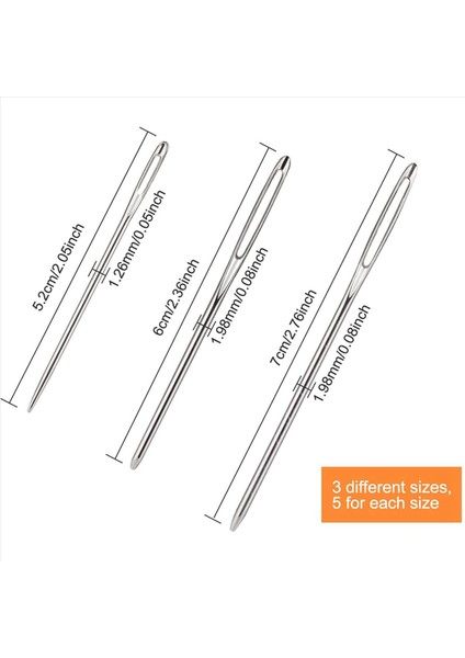 Şeffaf Tüpte 2x Darning Iğnesi Büyük Göz Dikiş Iğnesi Yün Tığ Işi ve Iplik Örgü Için Iğne Iğnesi (Yurt Dışından) modelleri